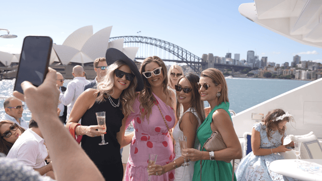 group of women on a luxury yacht charter in sydney