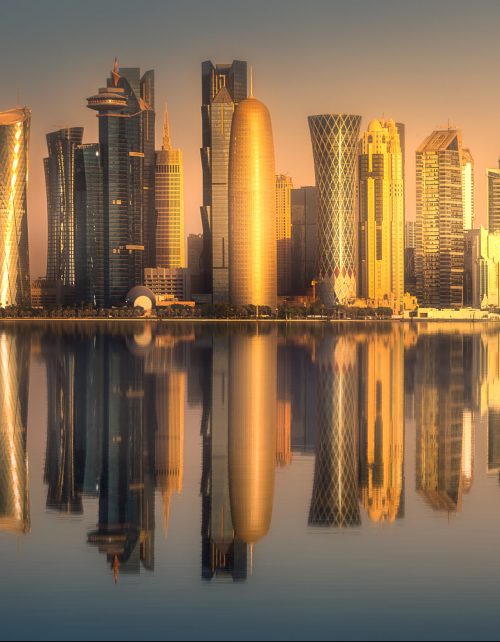 arabian gulf qatar highrises