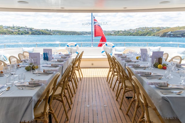 table setting onboard mischief yacht