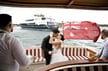 bride and groom on a yacht