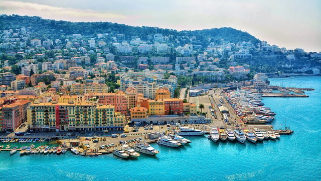 Aerial view of Port of Nice, France