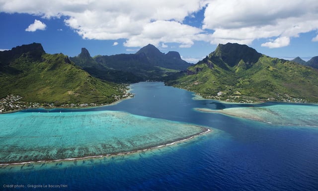 View of Moorea in French Polynesia