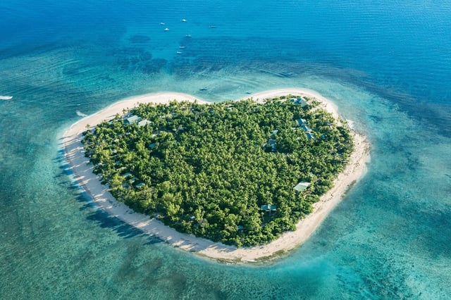 Heart shape island in Fiji