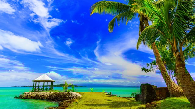 Canopy by the beach in Apia, Samoa