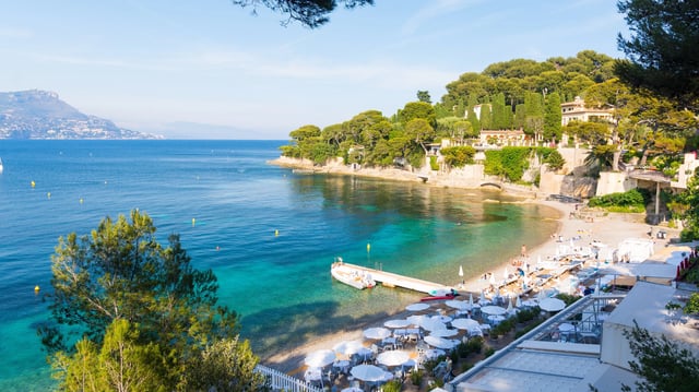 Beautiful view on Paloma beach in Saint Jean Cap Ferrat 