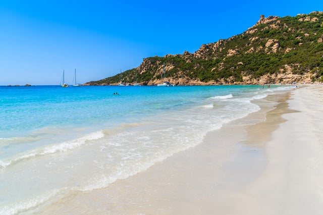 Beautiful Roccapina beach, Corsica island, France