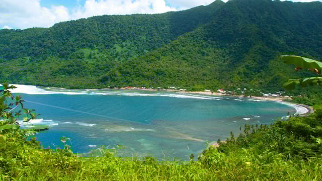 The sea and the mountain in the coast of Fagaloa Bay
