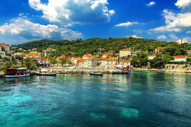 The island of Sipan situated near Dubrovnik city