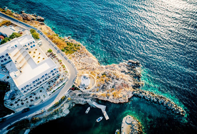 Aerial view of Paros, Greece