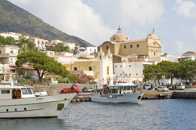 Boats in Santa Marina Salina, Aeolian islands, Italy