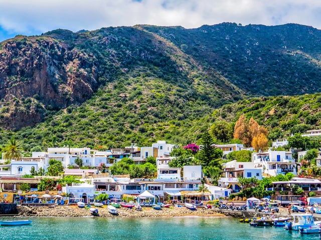 View of the island of Panarea, Aeolian Islands, Italy