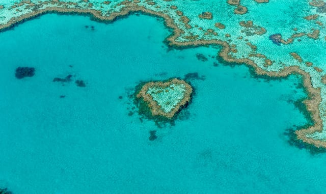 Aerial view of the Great Barrier Reef