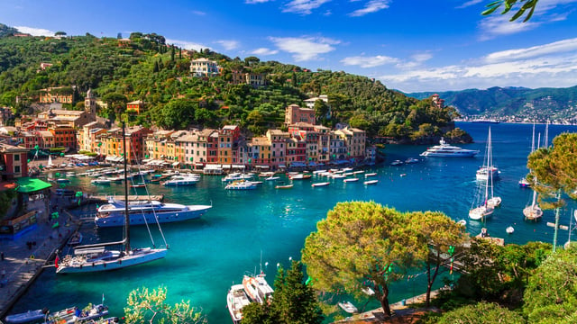 Port for sailing boats and for summer holidays in Portofino