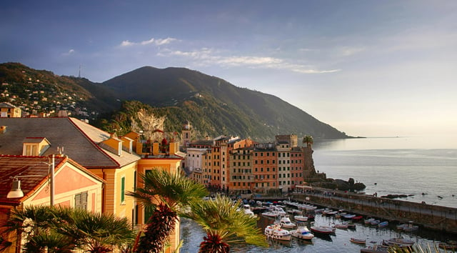 Genoa, Sea at sunset