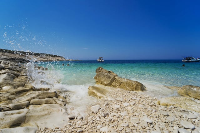 Beach on the island of Proizd, Adriatic Sea