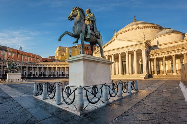 Statue of King Charles III in Naples, Italy