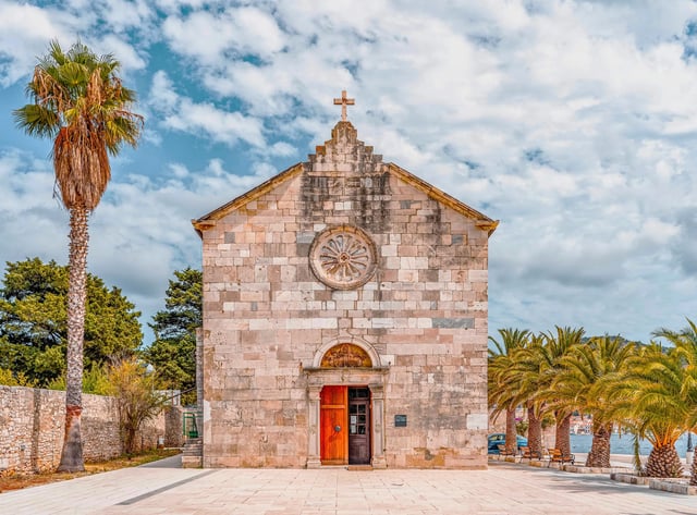 Architecture of church on Vis Island in Croatia