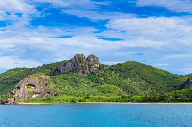 Coastal landscape in Yasawa Islands, Fiji 