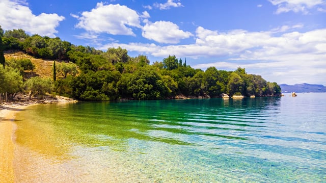 Beach on Meganísi Island in Greece