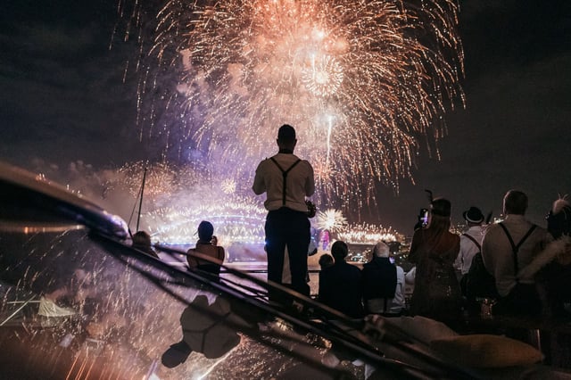 sydney firework display from a superyacht